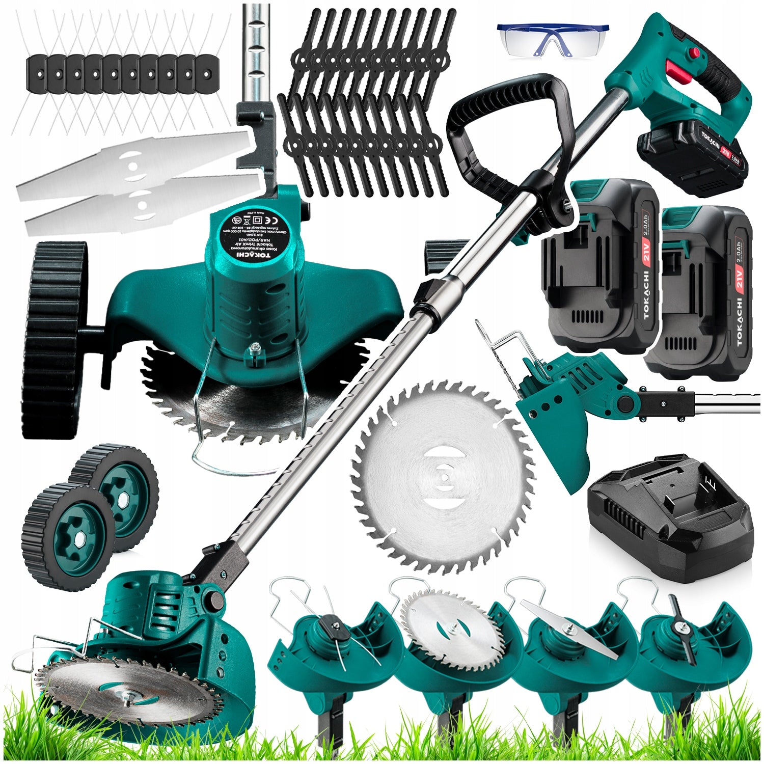 CORDLESS TRIMMER LIGHTWEIGHT GRASS SCYTHE ELECTRIC TRIMMER 2xAKU