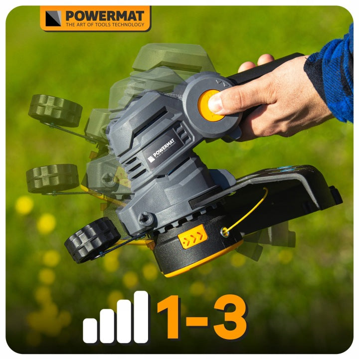 CORDLESS TRIMMER SCYTHE BRUSH CUTTER 2X 21V 2AH LI-ION ADJUSTABLE PRO Brand Powermat