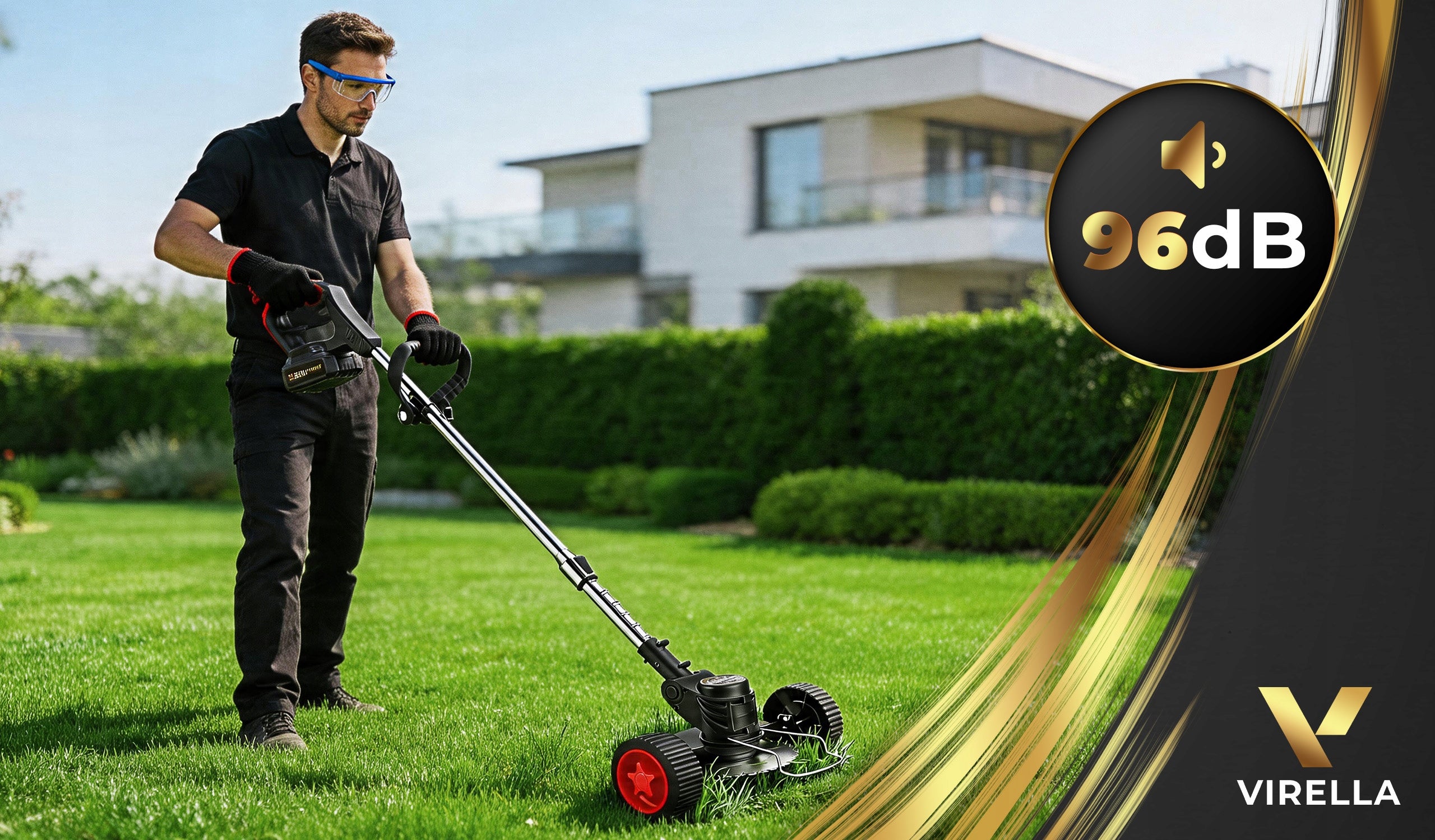 CORDLESS TRIMMER SCYTHE BRUSH CUTTER ON WHEELS 2X 21V 2Ah SET 53IN1 Tool weight 2 kg