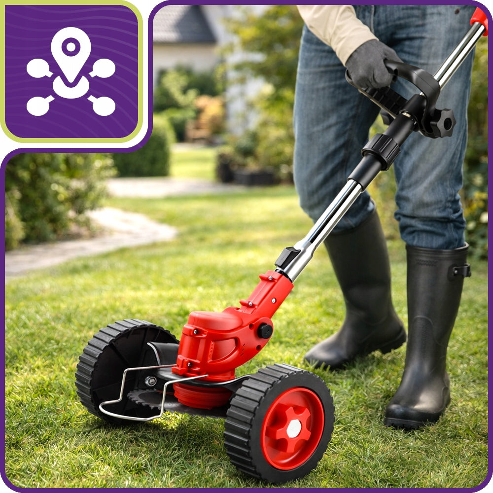 CORDLESS TRIMMER SCYTHE BRUSH CUTTER ON WHEELS 2X 48V 2Ah MEGA SET Brand SPJ TRADE