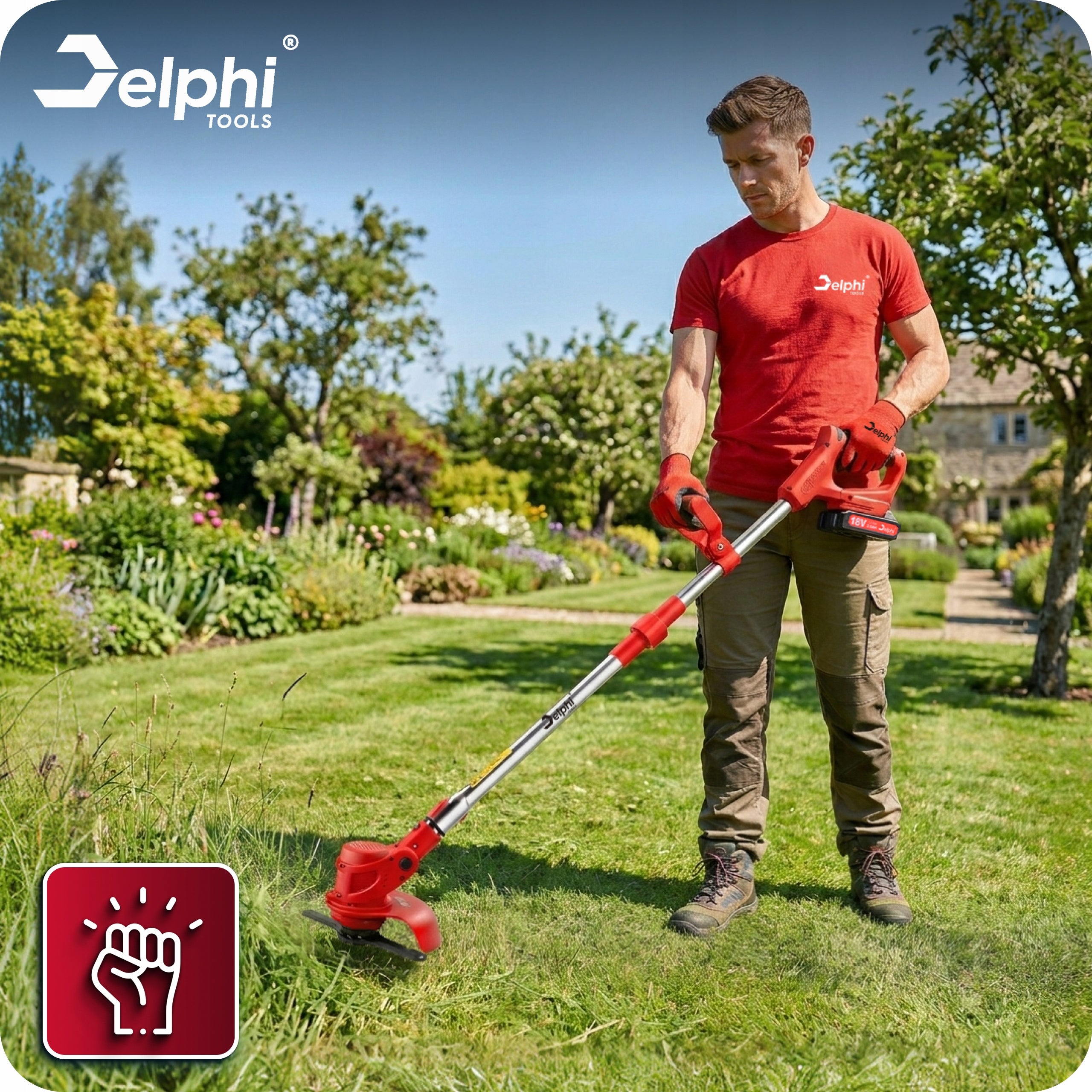 CORDLESS TRIMMER SCYTHE ELECTRIC BRUSH CUTTER 2 AKU GRASS TRIMMER Packaging status original