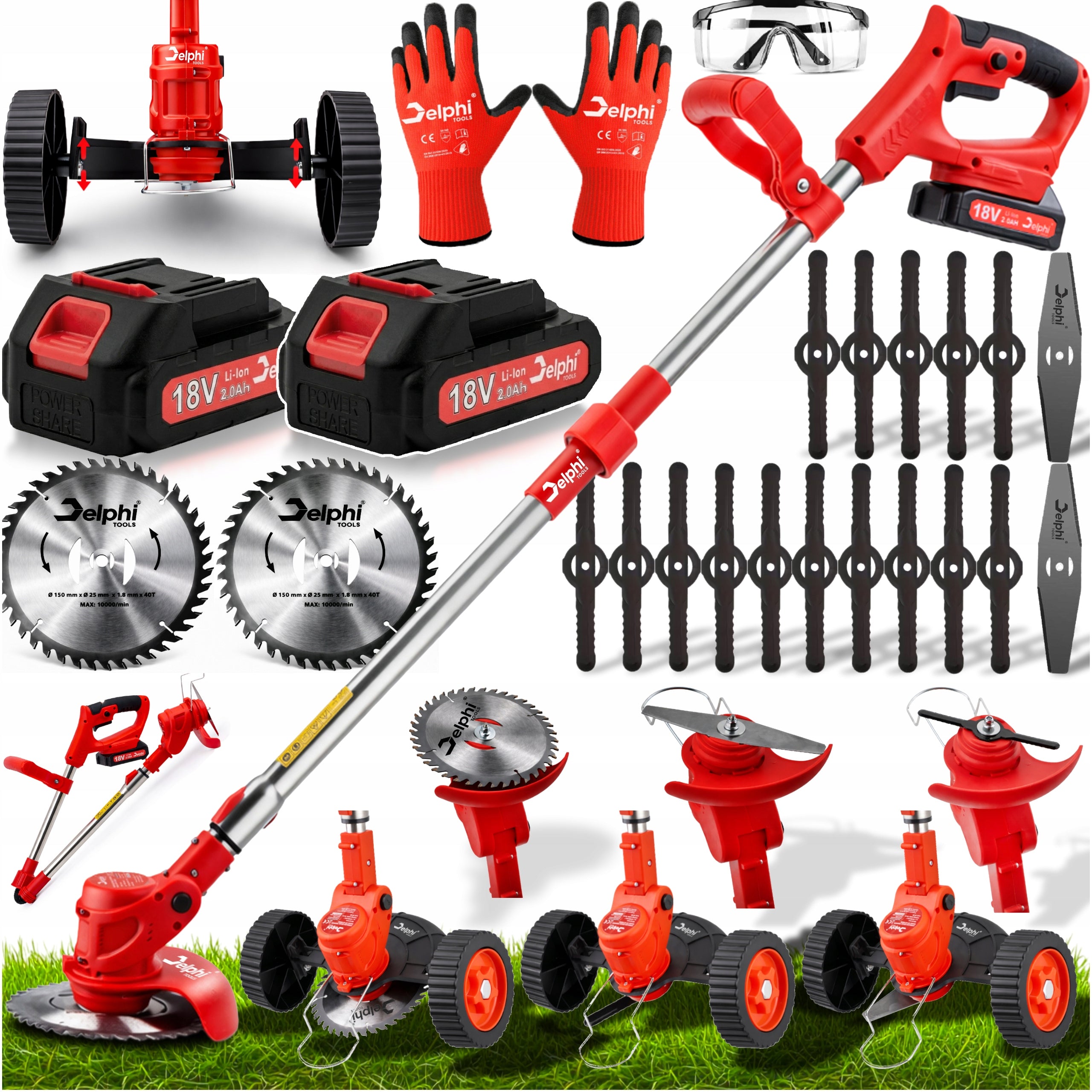 CORDLESS TRIMMER SCYTHE ELECTRIC BRUSH CUTTER 2 AKU GRASS TRIMMER