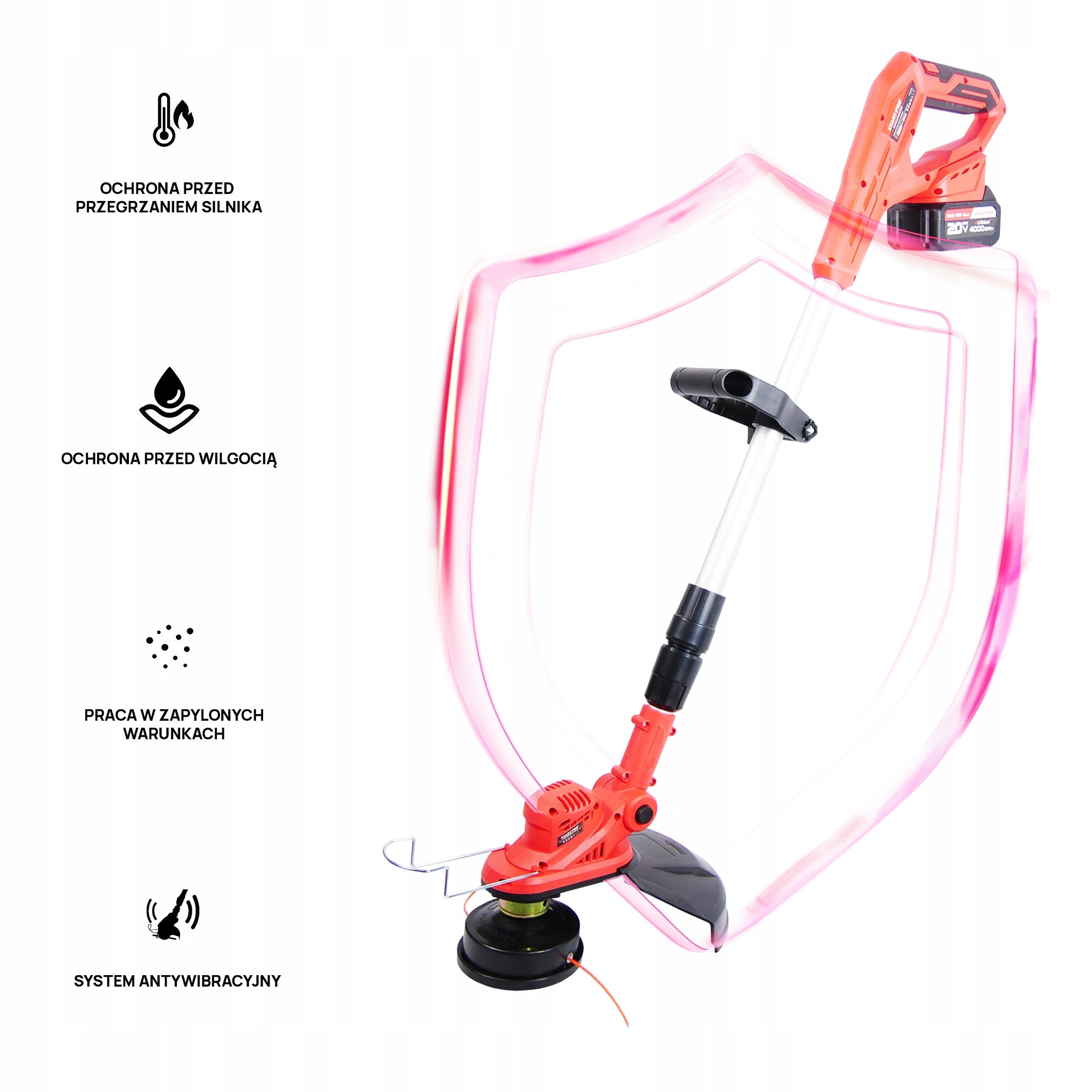 CORDLESS TRIMMER SCYTHE GRASS TRIMMER 2x4Ah +3 HEADS +LINE Brand StartPro