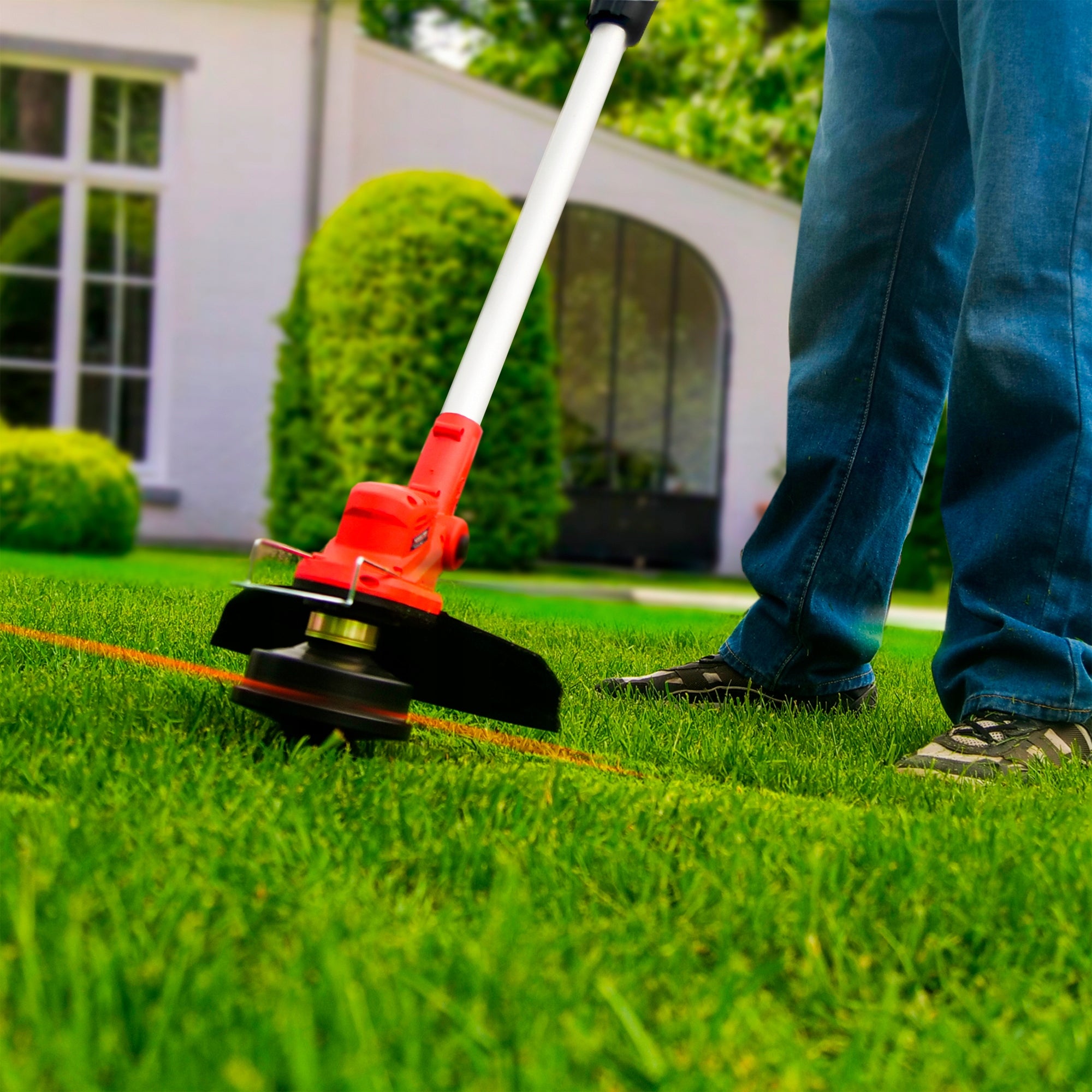 CORDLESS TRIMMER SCYTHE GRASS TRIMMER 2x4Ah +3 HEADS +LINE Tool weight 2.8 kg