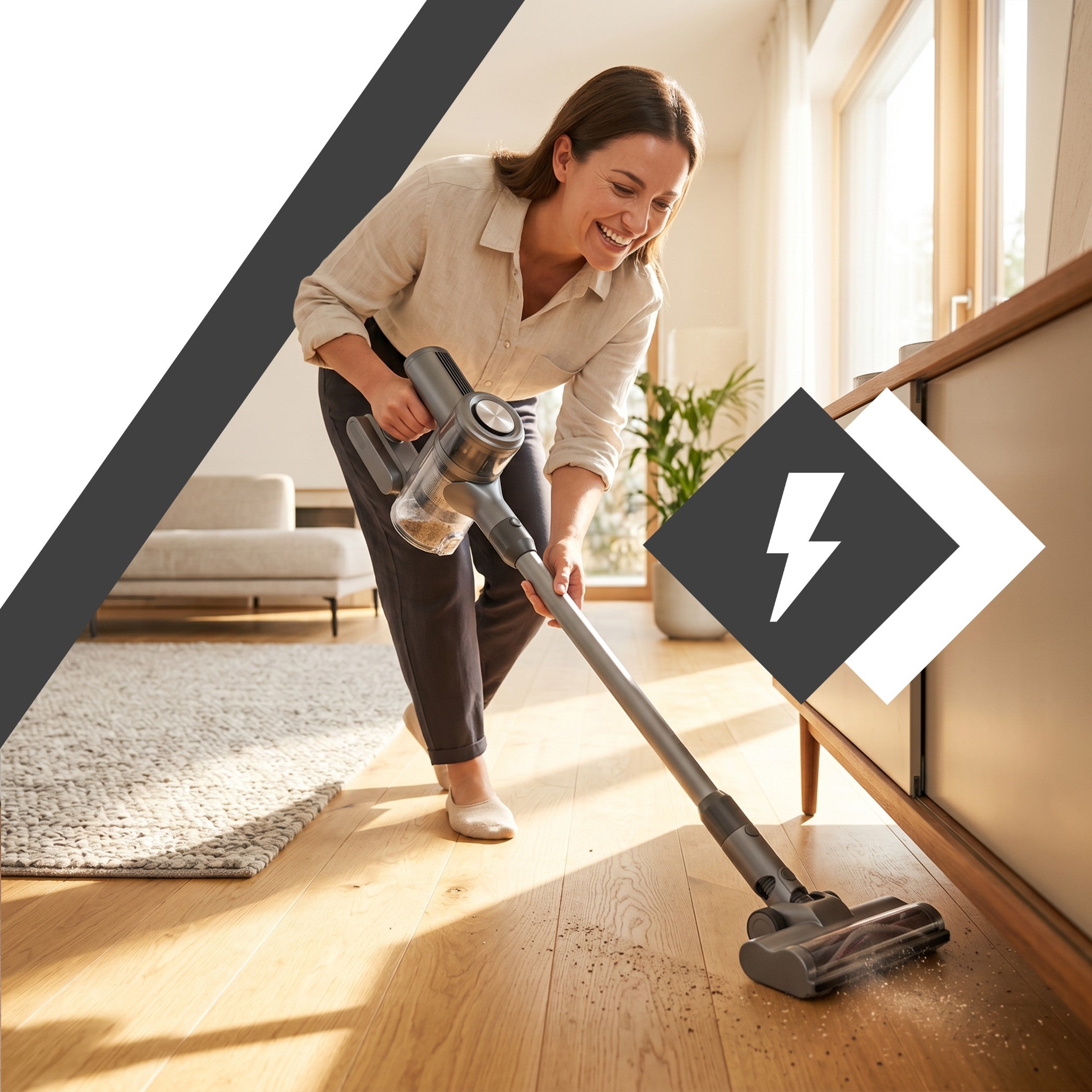 CORDLESS VACUUM CLEANER VERTICAL HANDHELD 3in1 BAGLESS ELECTROBRUSH STRONG Dust container volume 1.2 l