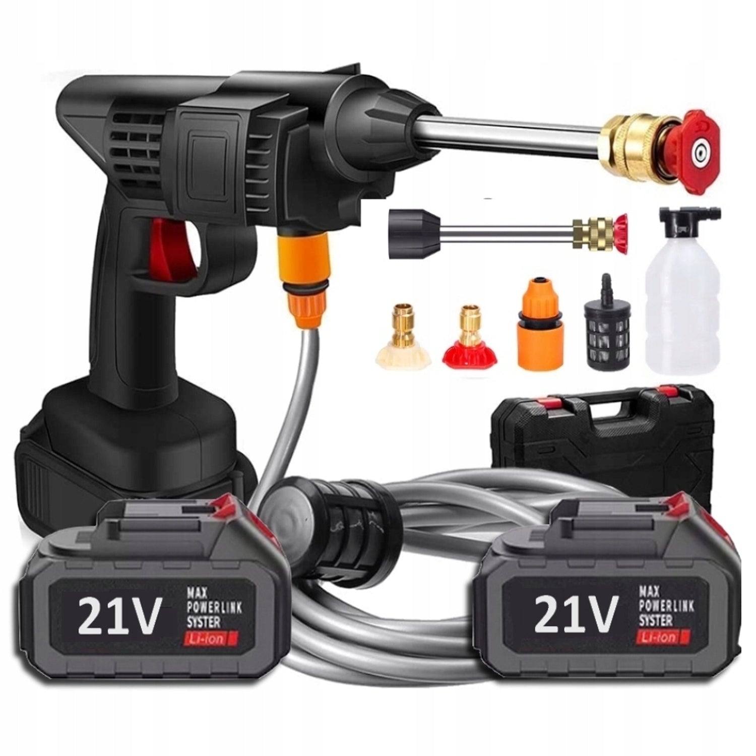 CORDLESS WIRELESS PRESSURE WASHER 1500W TRANSMISSION + 2x AKU 88VF