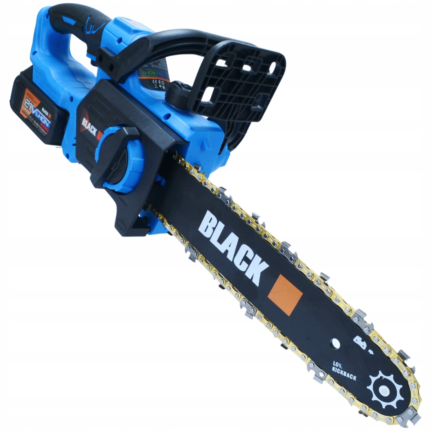 CORDLESS WOOD CHAINSAW 2 X 21V 4 AH 30CM 12" BLACK Brand Black