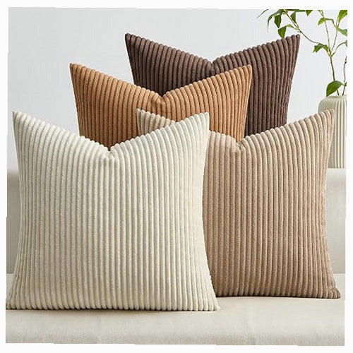 CORDUROY PILLOWCASES 40X40 CM SET OF 4 FOR LIVING ROOM