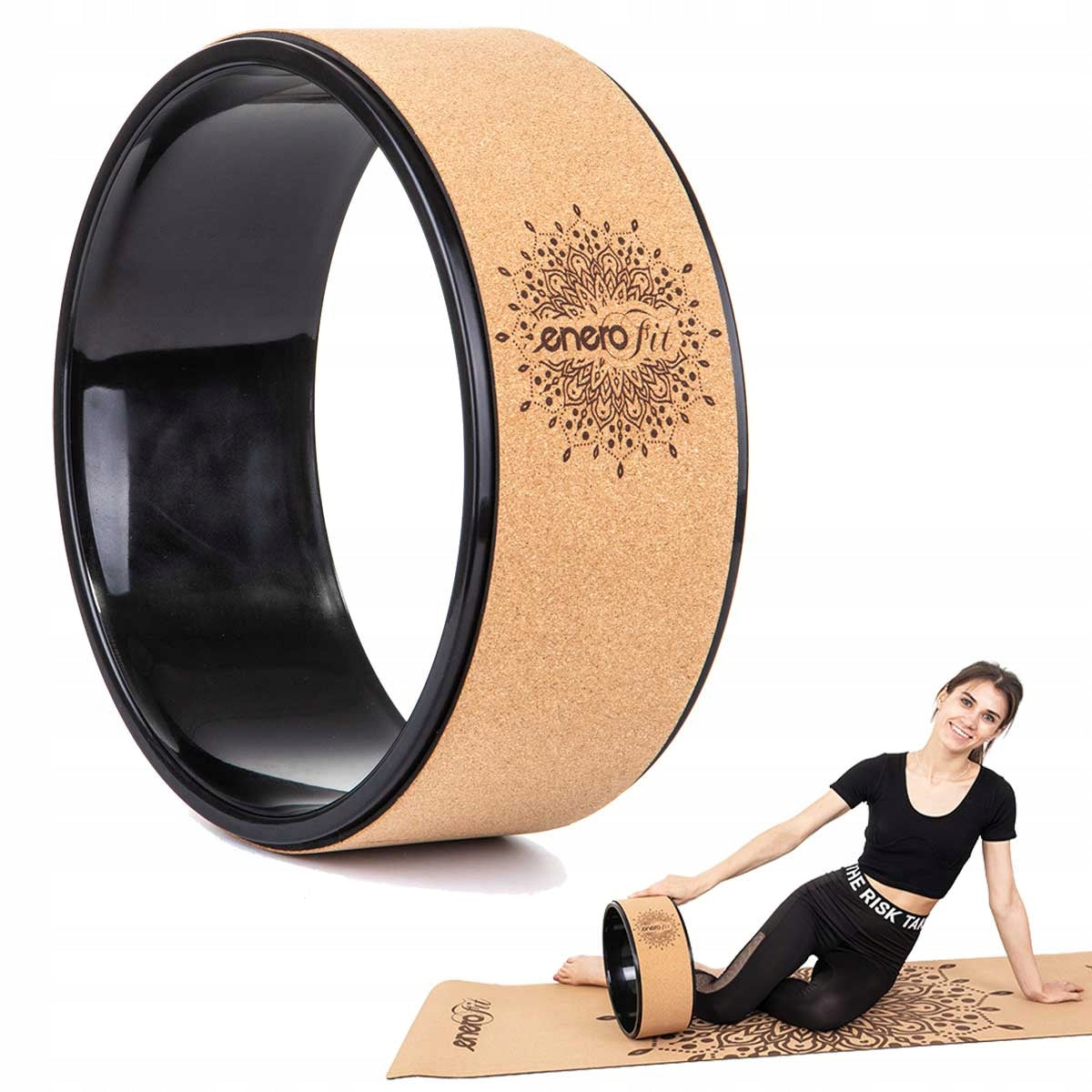CORK YOGA WHEEL STRETCHING ECO ROLLER FITNES PILATES YOGA WHEEL