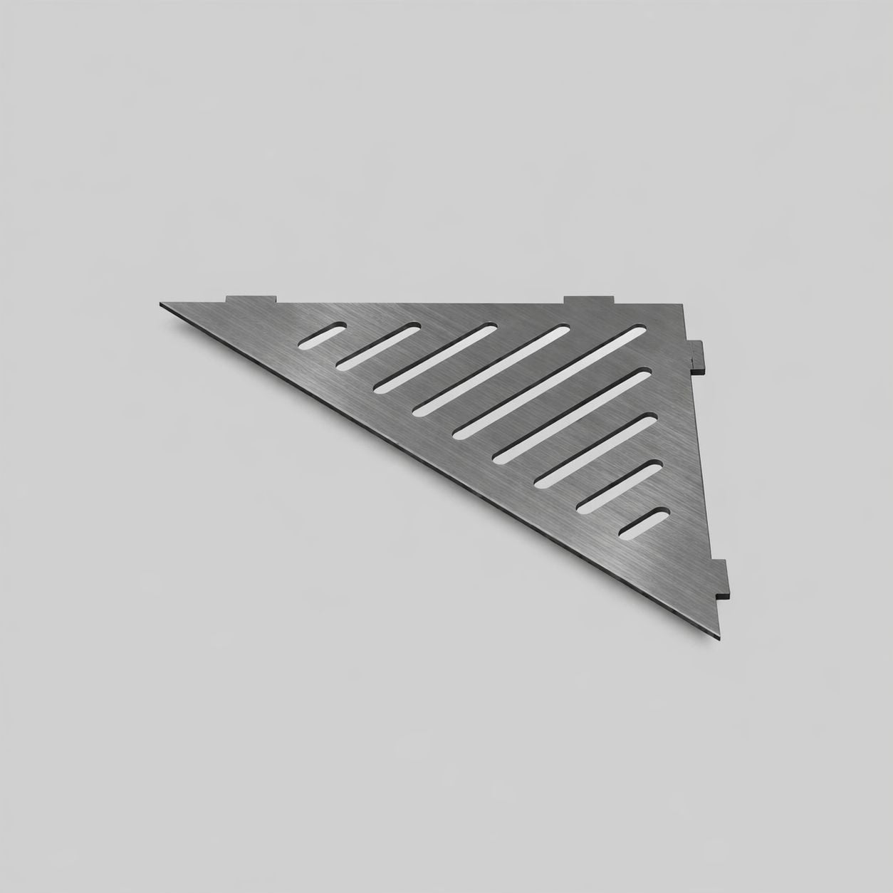 CORNER SHOWER SHELF GROUT TRIANGLE GUN METAL BRUSHED STEEL Packaging status original