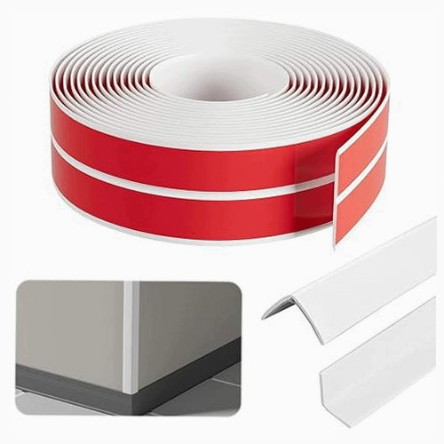 CORNER STRIP SELF ADHESIVE PVC FLEXIBLE 3CM X 4M WHITE STEEL