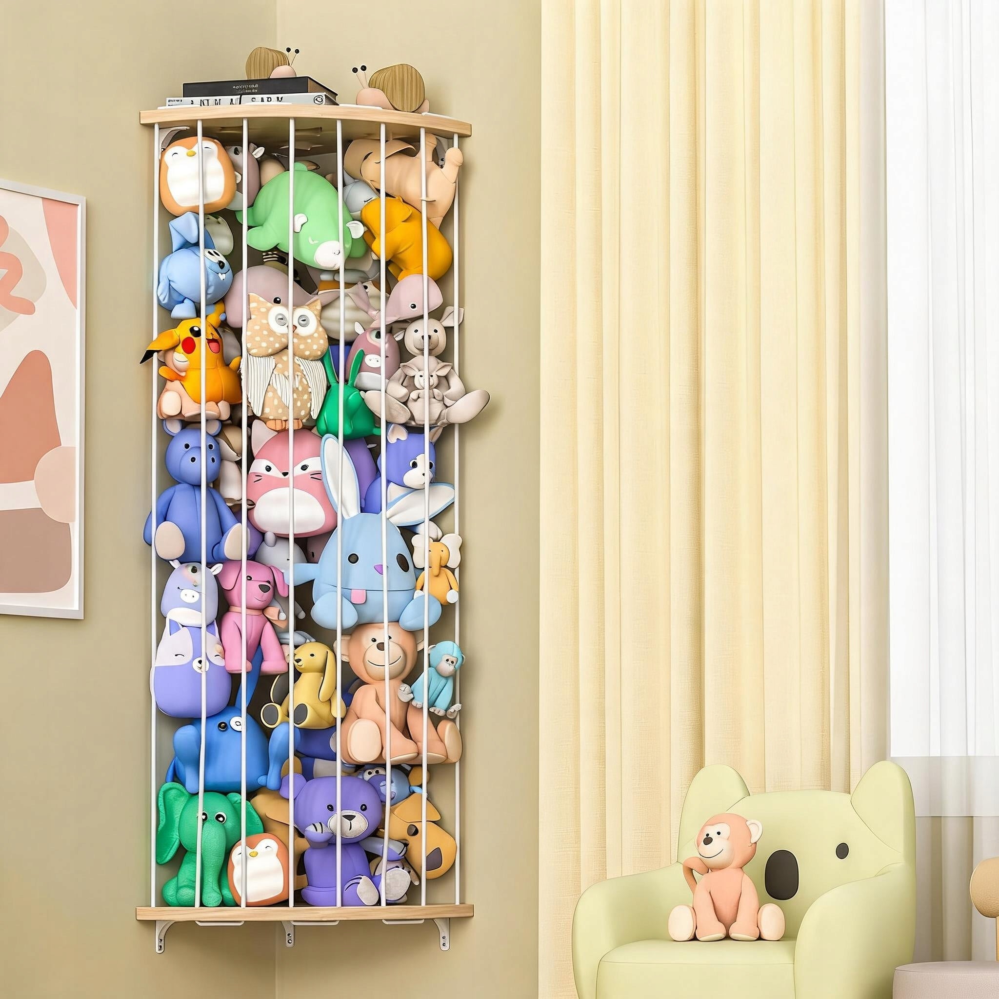 CORNER TOY CABINET ADJUSTABLE 110-200cm WITH STARS WOODEN Packaging status original