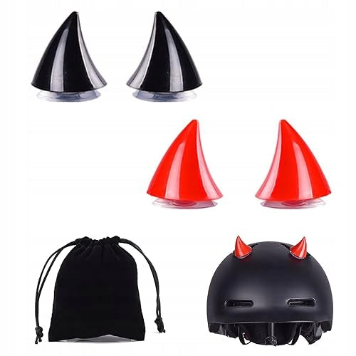 CORNERS FOR MOTORCYCLE HELMET BLACK RED HELMET DECORATION SUCTION CUP