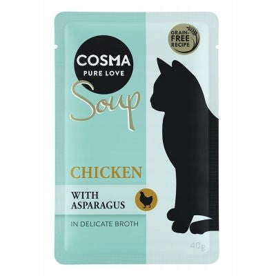 COSMA Soup Chicken Breast Soup with Asparagus Cat Treat Wet Food 40g