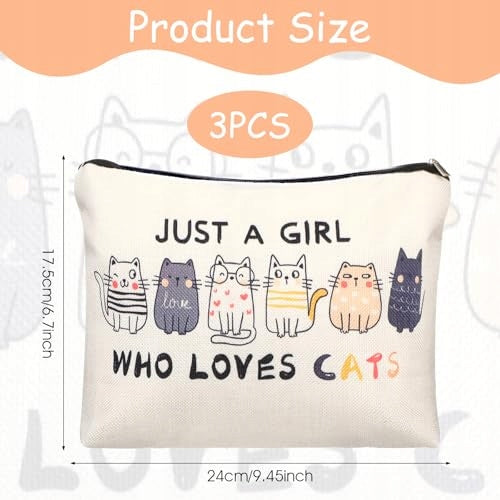COSMETIC BAG MAKEUP CAT KAWAII FOR GIRLS SET OF 3 women Manufacturer code Bez marki