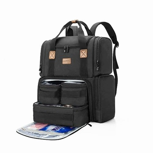 COSMETIC BAG TRAVEL BACKPACK WITH REMOVABLE BAGS MAKEUP ORGANIZER