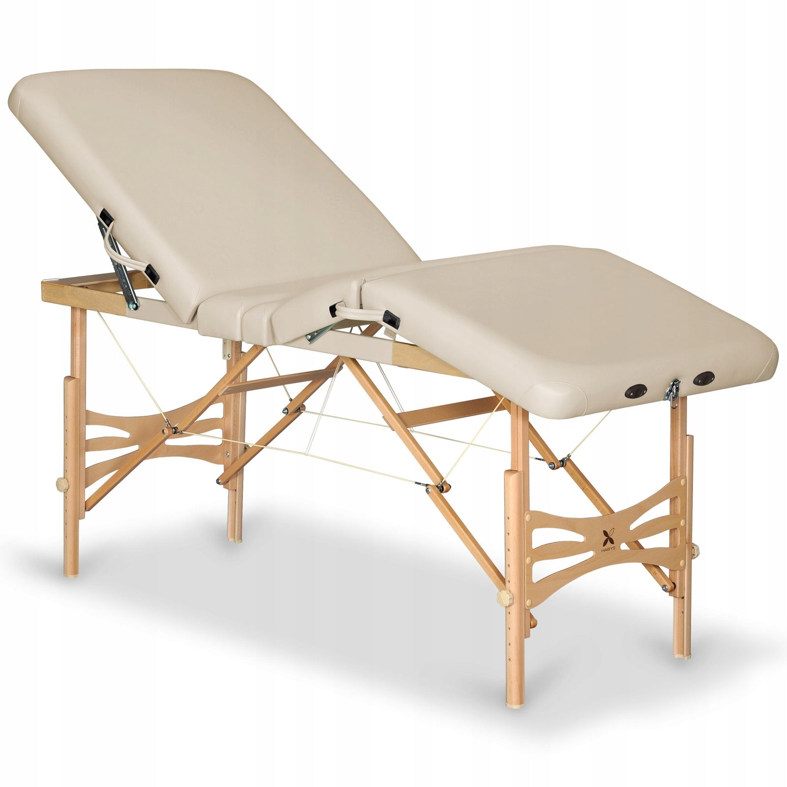 COSMETIC BED WOODEN MASSAGE FOLDING TABLE 5 SEGMENTS 70CM HABYS Color brown