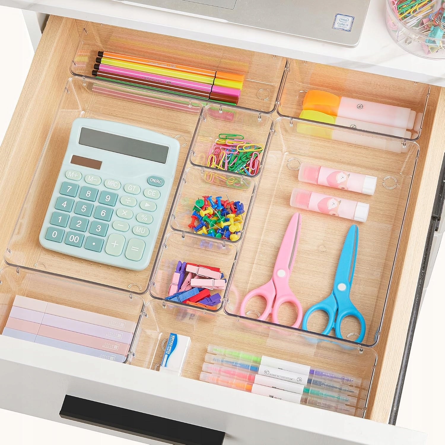 COSMETIC DRAWER ORGANIZERS CLEAR UTENSILS SET OF 25 Manufacturer code By-Beauty