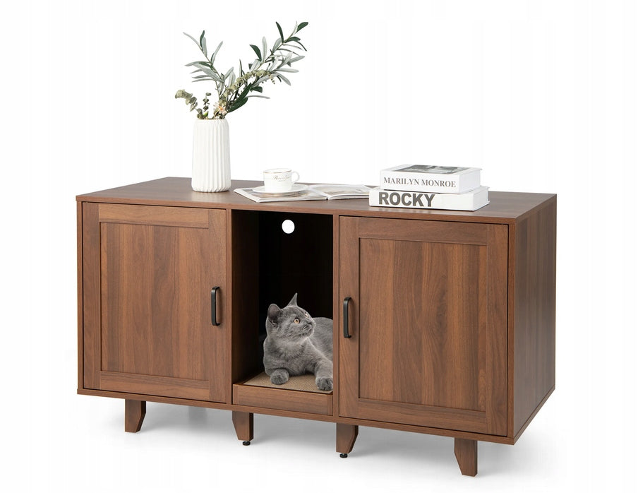 COSTWAY CABINET CHEST OF DRAWERS 3IN1 LITTER BOX WITH CAT SCRATCHER Packaging status original