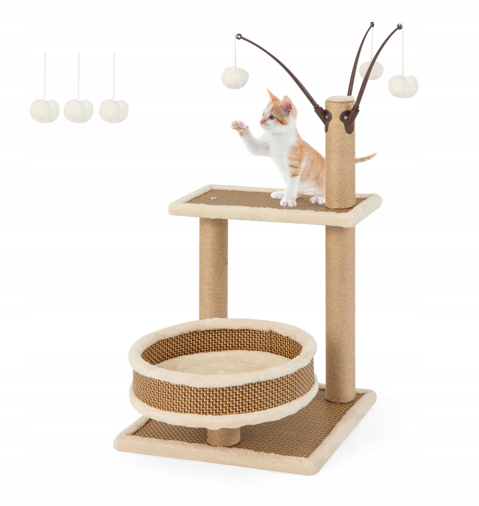 COSTWAY CAT SCRATCHER TREE BED 80 CM