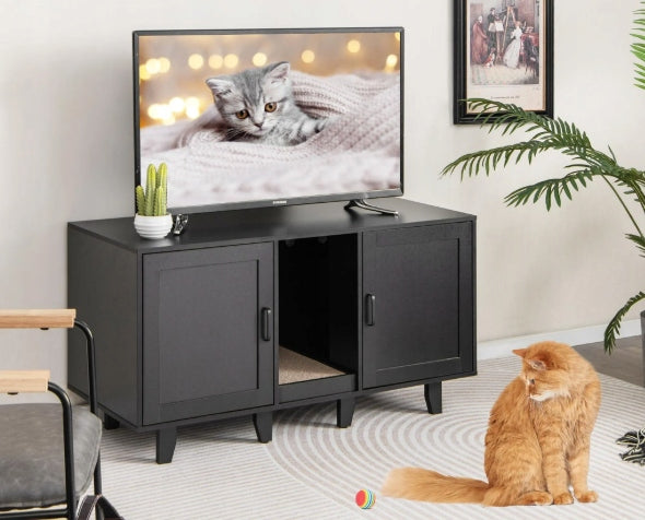 COSTWAY CHEST OF DRAWERS 3IN1 LITTER BOX WITH CAT SCRATCHER BLACK Manufacturer code PV10040BK