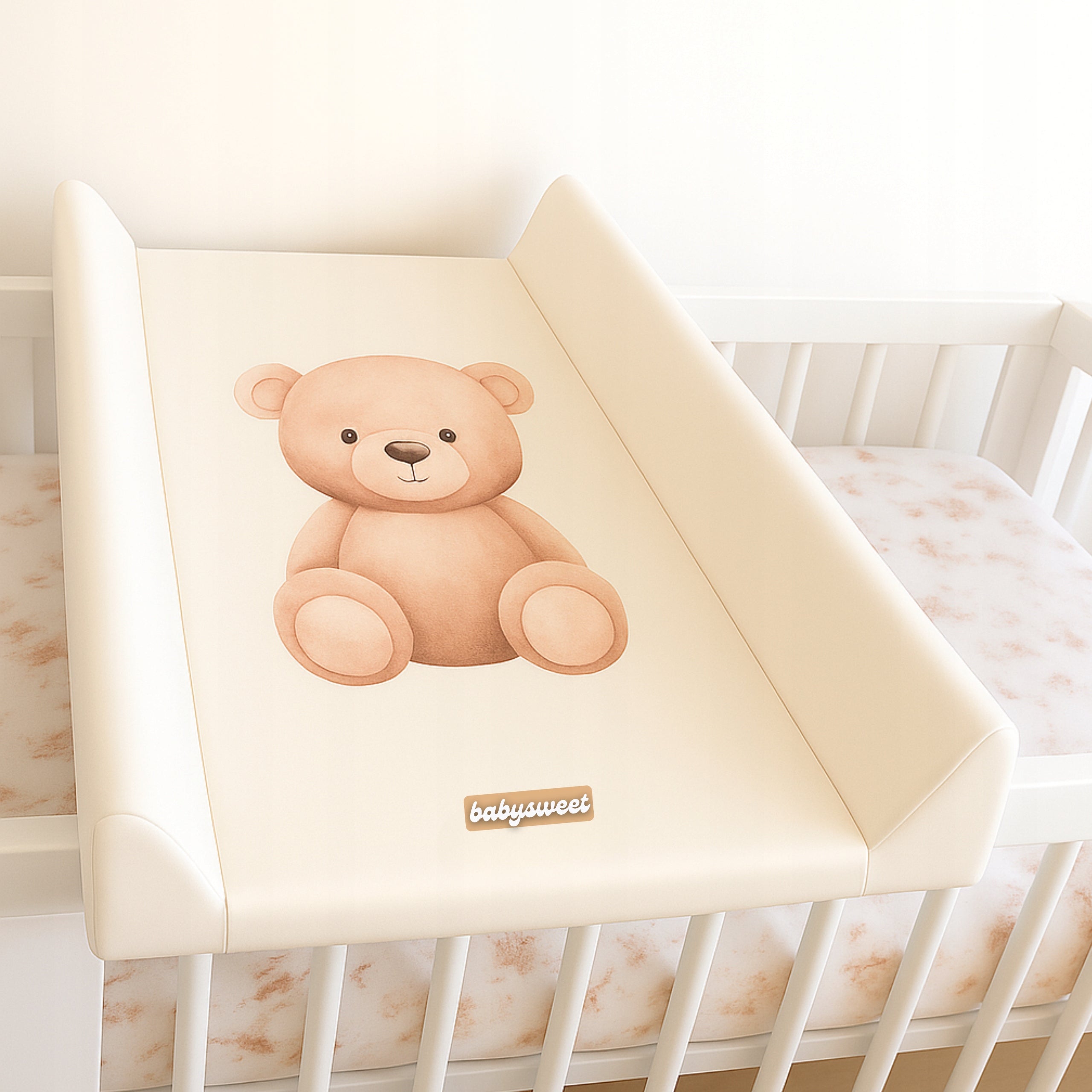 COT CHANGING TABLE DRESSER COVER HARD RIGID PADDED WHITE Manufacturer code BABYSWEET
