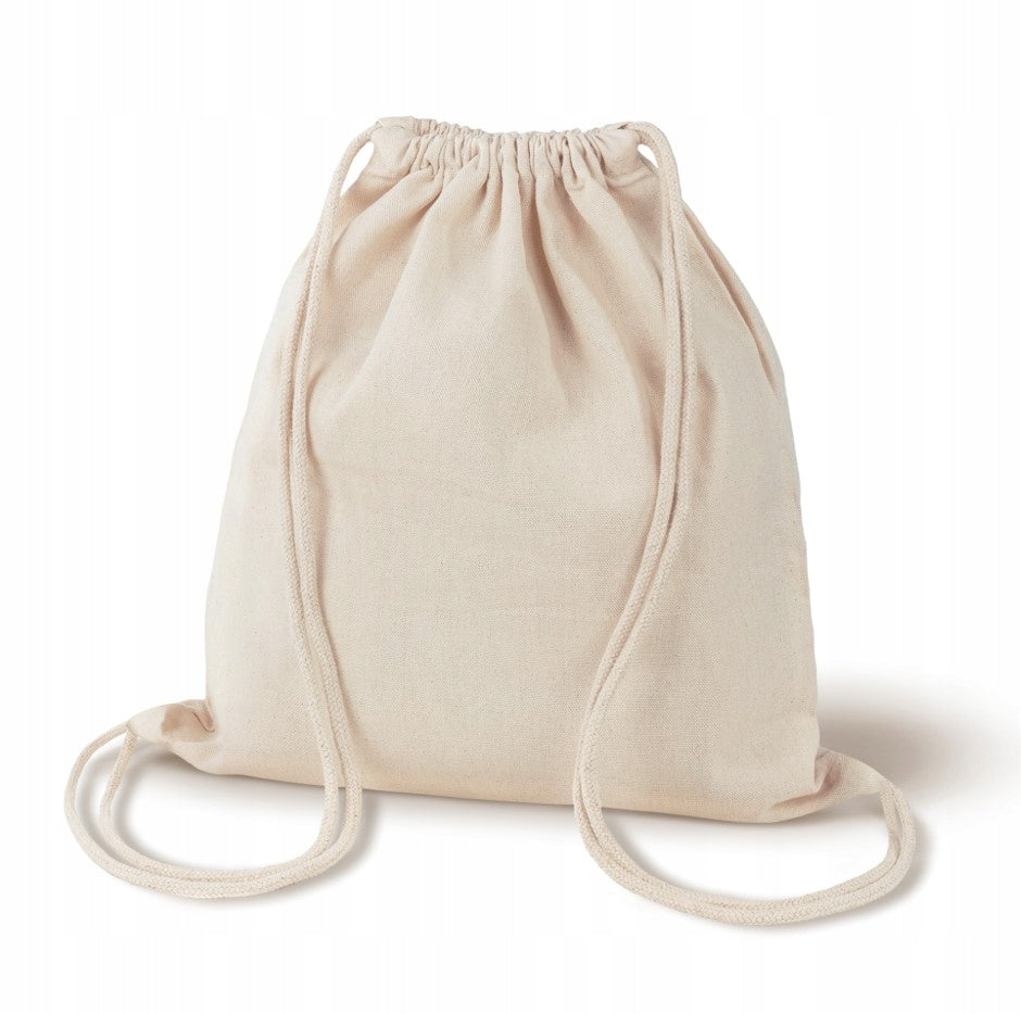 COTTON BACKPACK 37x41cm ECRU 220g BARCELONA Natural SCHOOL HIKING Brand Allbag