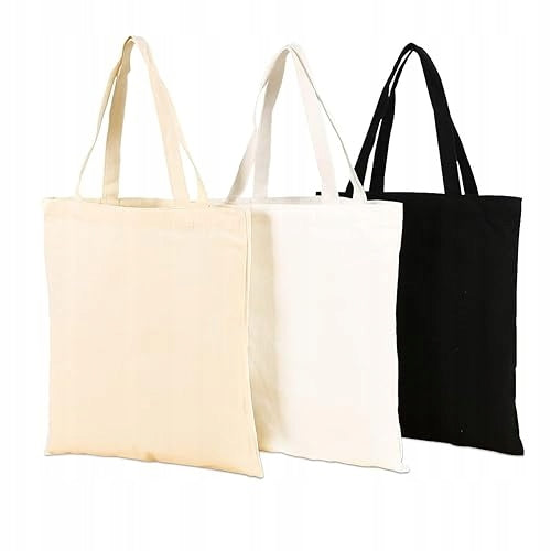 COTTON BAG FOR PAINTING WITHOUT PRINTING SCHOOL WORK 3 PIECES 34X40CM