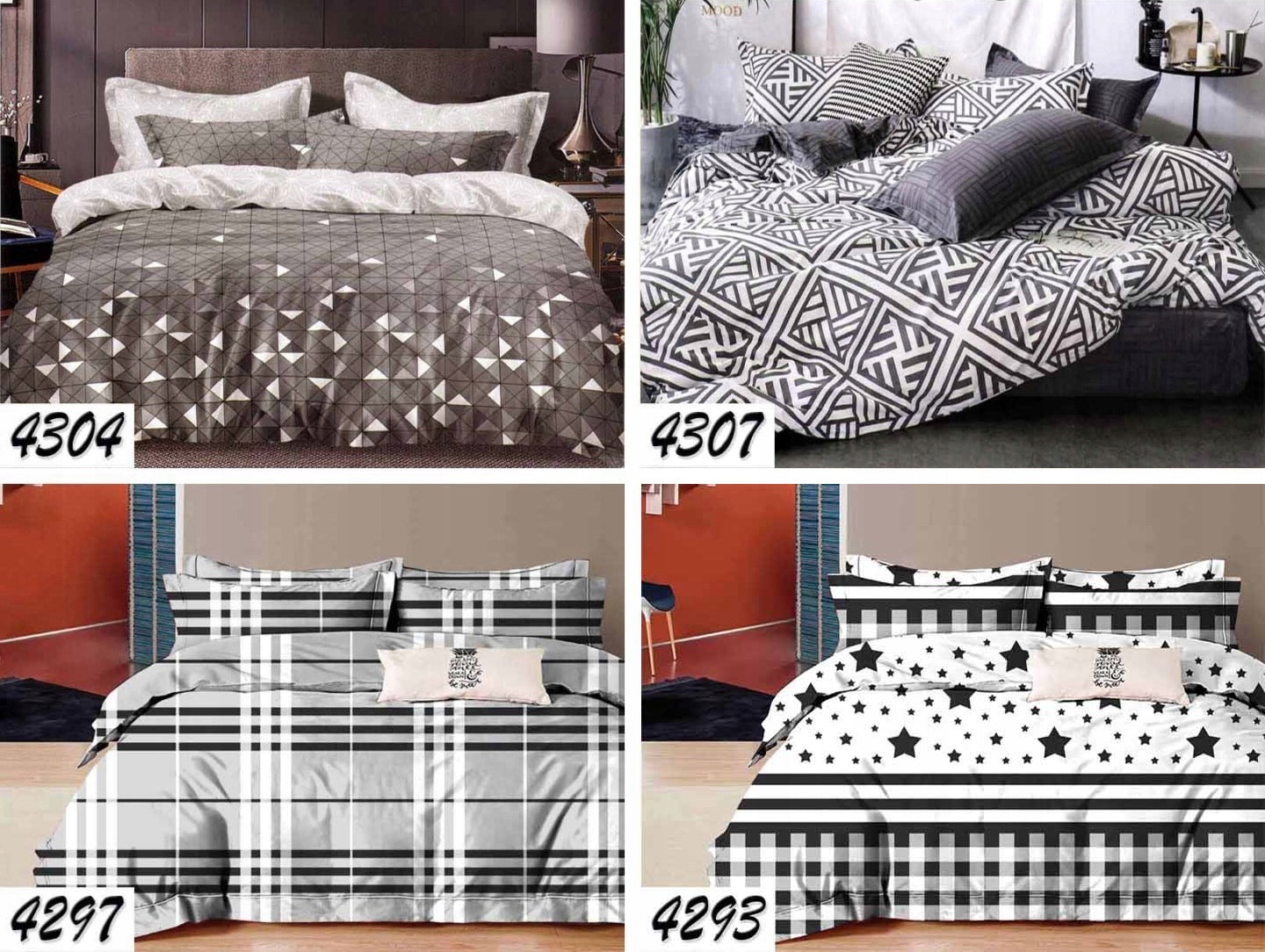 COTTON BEDDING SET 140x200 COTTON MODERN DOUBLE-SIDED 3D PATTERNS Manufacturer code Nowowczesny komplet pościeli z mikrowółkana