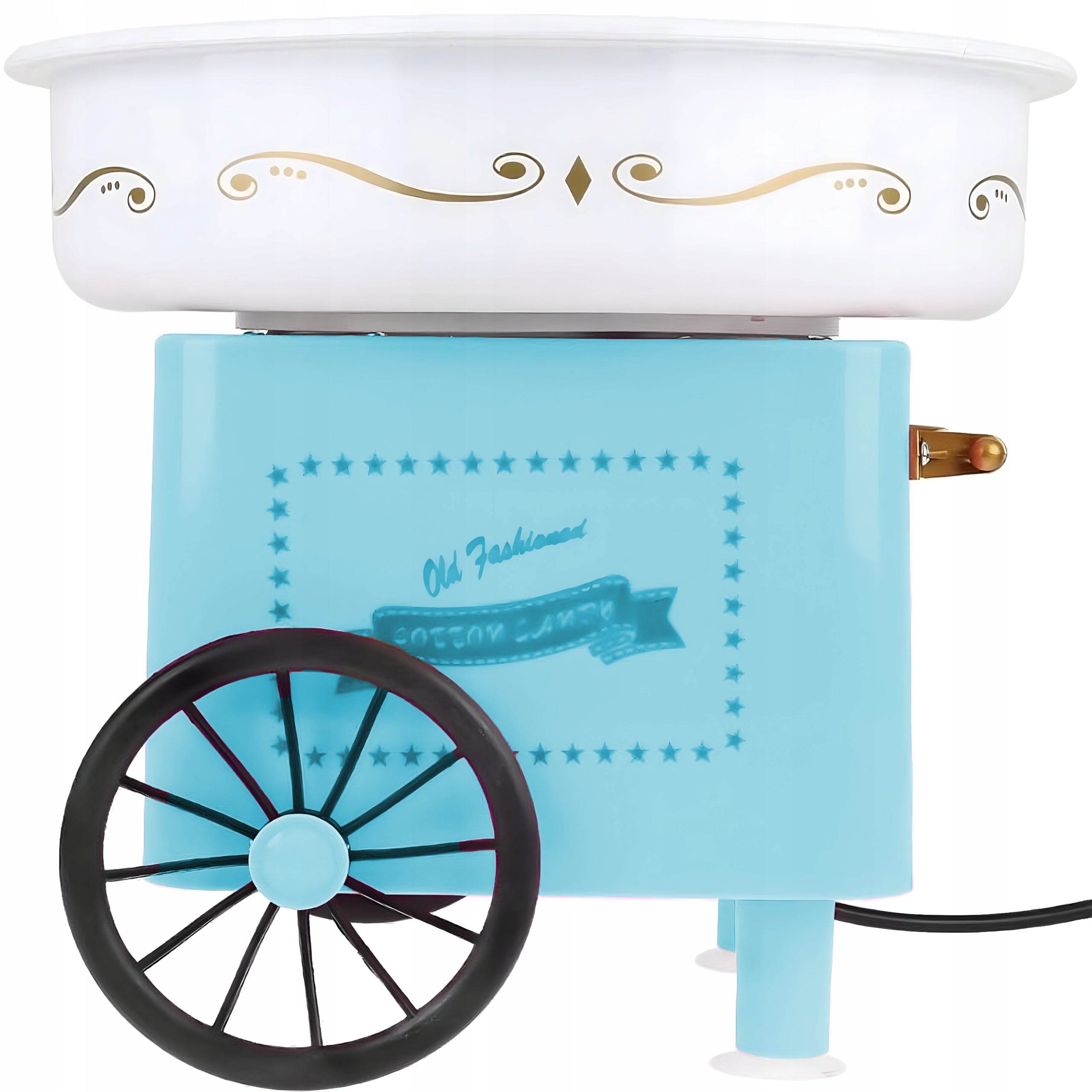 COTTON CANDY MACHINE HOMEMADE COTTON CANDY MACHINE TROLLEY + STICKS 550W Dominant color blue