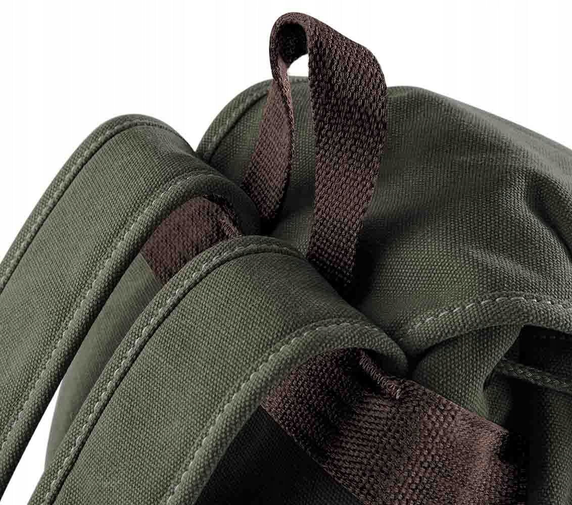 COTTON CANVAS BACKPACK VINTAGE CANVAS STRONG WOMEN'S MEN'S Additional features with pockets flap