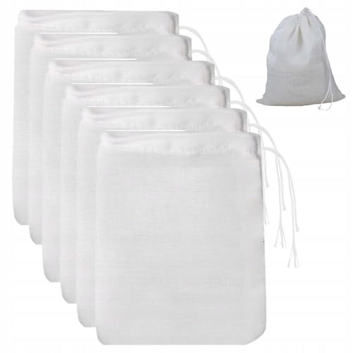 COTTON FOOD BAGS WITH DRAWSTRING 35X30 CM SET OF 6 Brand no brand