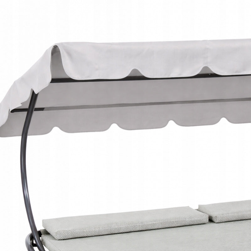 COUCH GARDEN SUN LOUNGER DOUBLE FOR TERRACE GARDEN CANOPY GREY Brand Ecarla