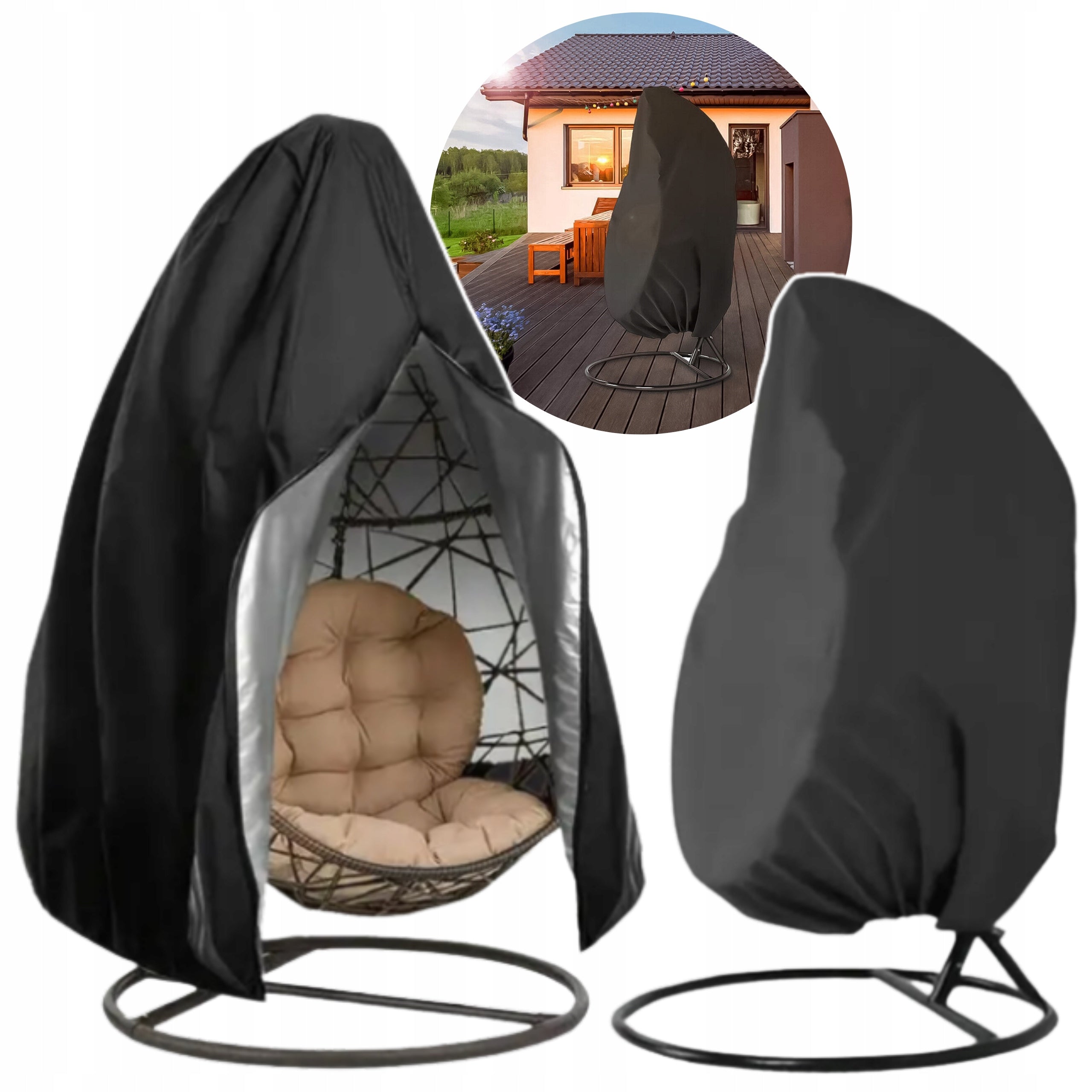 COVER FOR ARMCHAIR STORK OUTDOOR SOCKET BLACK FOR TERRACE BALCONY LARGE
