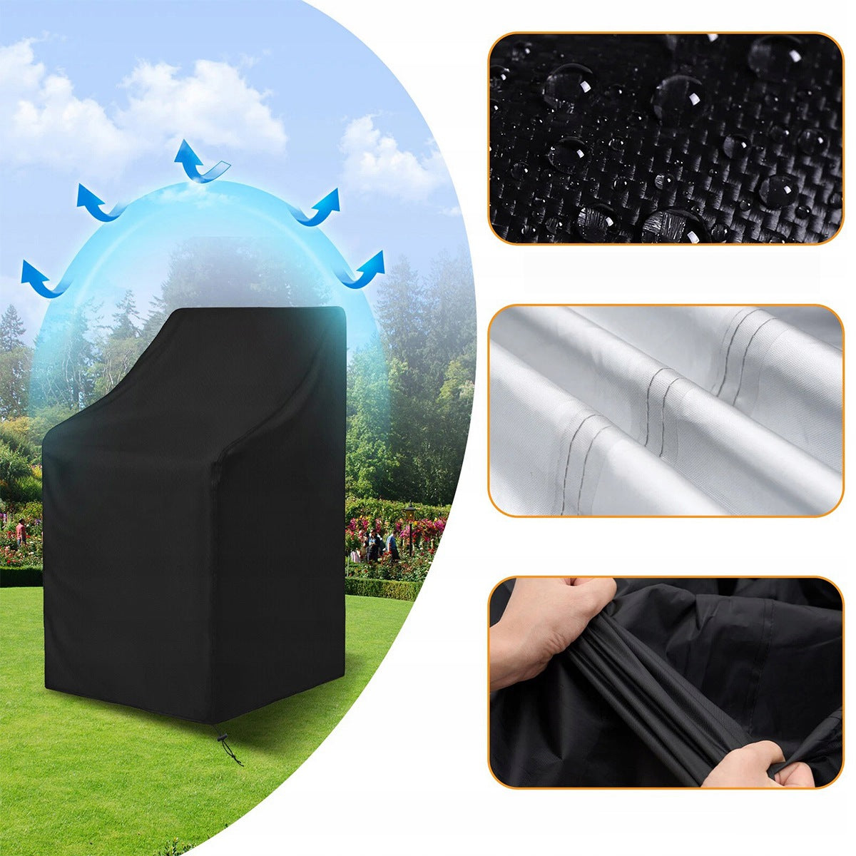 COVER FOR GARDEN CHAIRS – WATERPROOF, TARPAULIN COVER Packaging status original