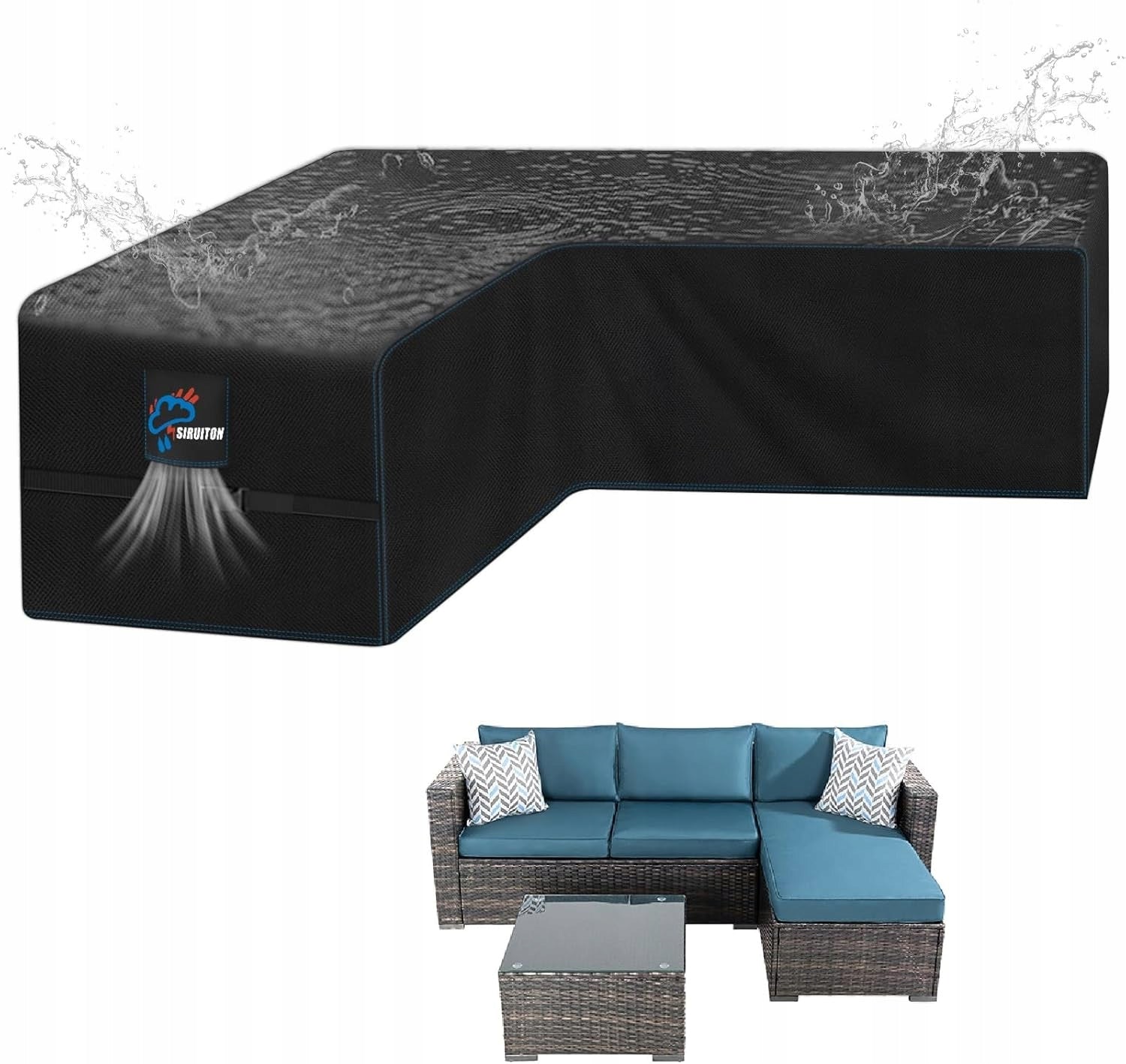 COVER FOR GARDEN FURNITURE CORNER WATERPROOF FOR SOFA LARGE 255x87 CM