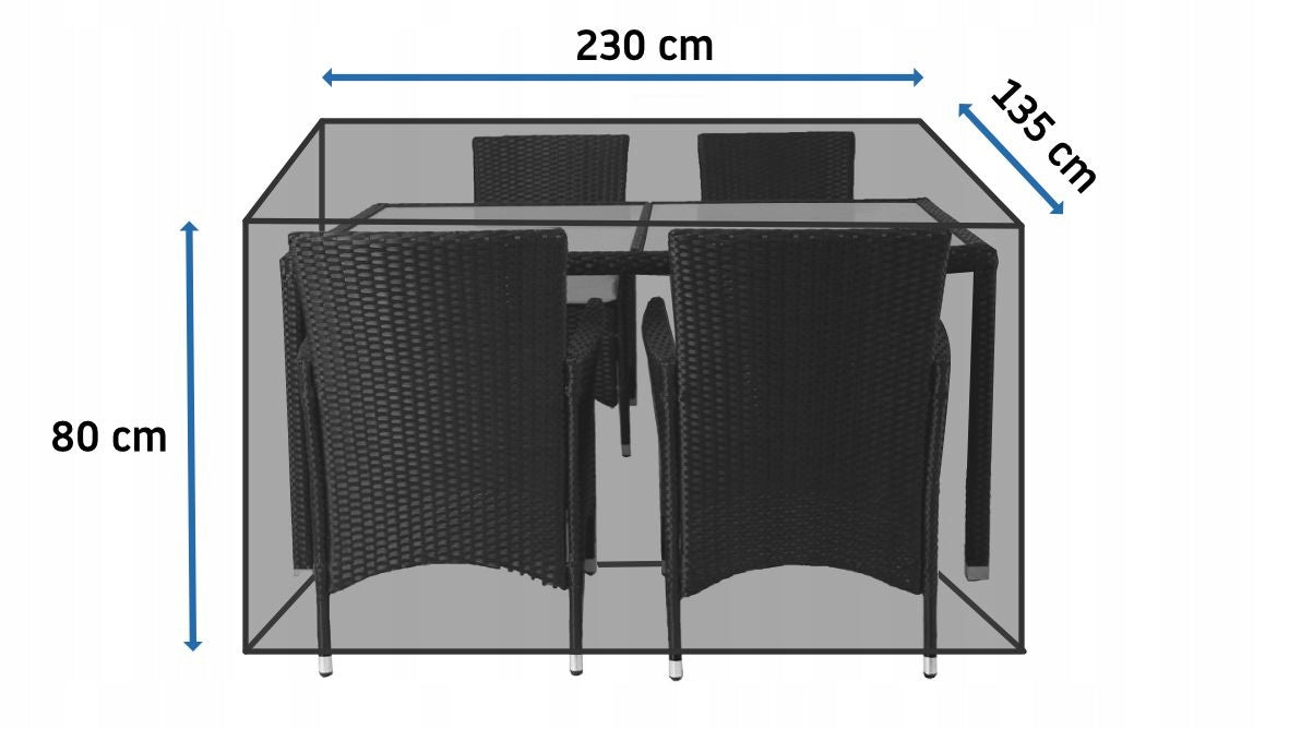 COVER FOR GARDEN FURNITURE TABLE CHAIR TARPAULIN Product width 135 cm