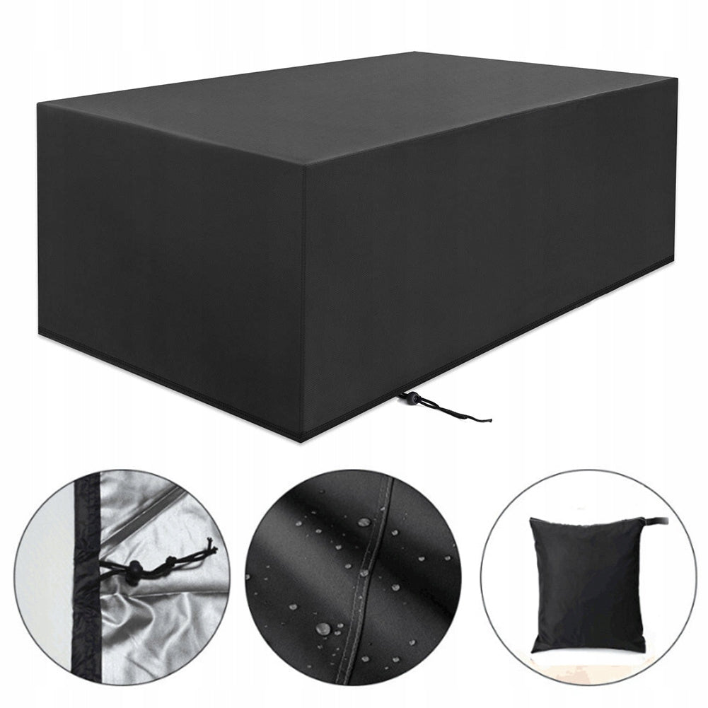 COVER FOR GARDEN FURNITURE TABLE CHAIRS BLACK WATERPROOF TARPAULIN 200CM Kind for set