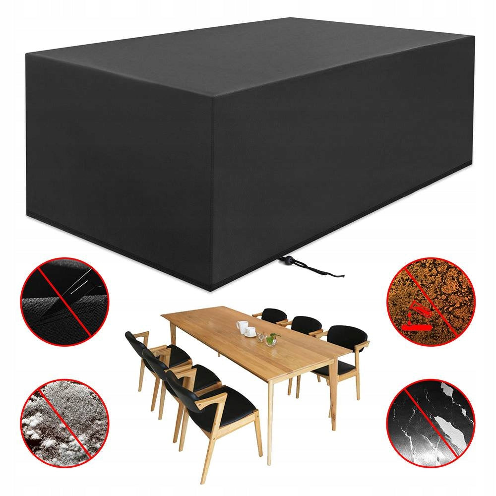 COVER FOR GARDEN FURNITURE TABLE CHAIRS BLACK WATERPROOF TARPAULIN 200CM Manufacturer code 200608LY05-12F16