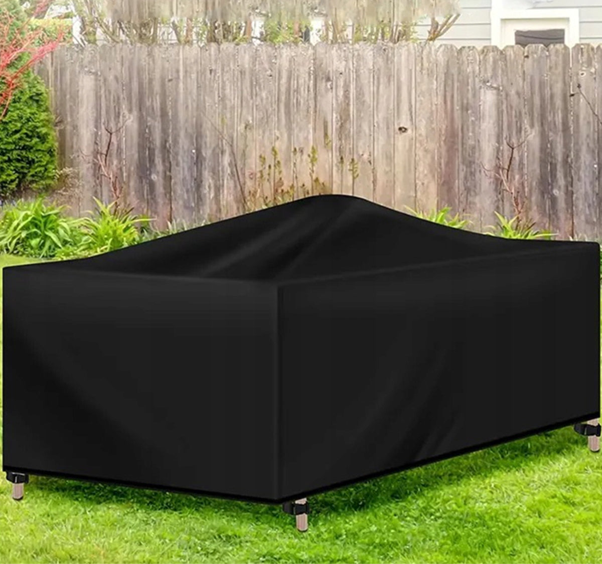 COVER FOR GARDEN FURNITURE TABLE CHAIRS BLACK WATERPROOF TARPAULIN 240CM Packaging status original