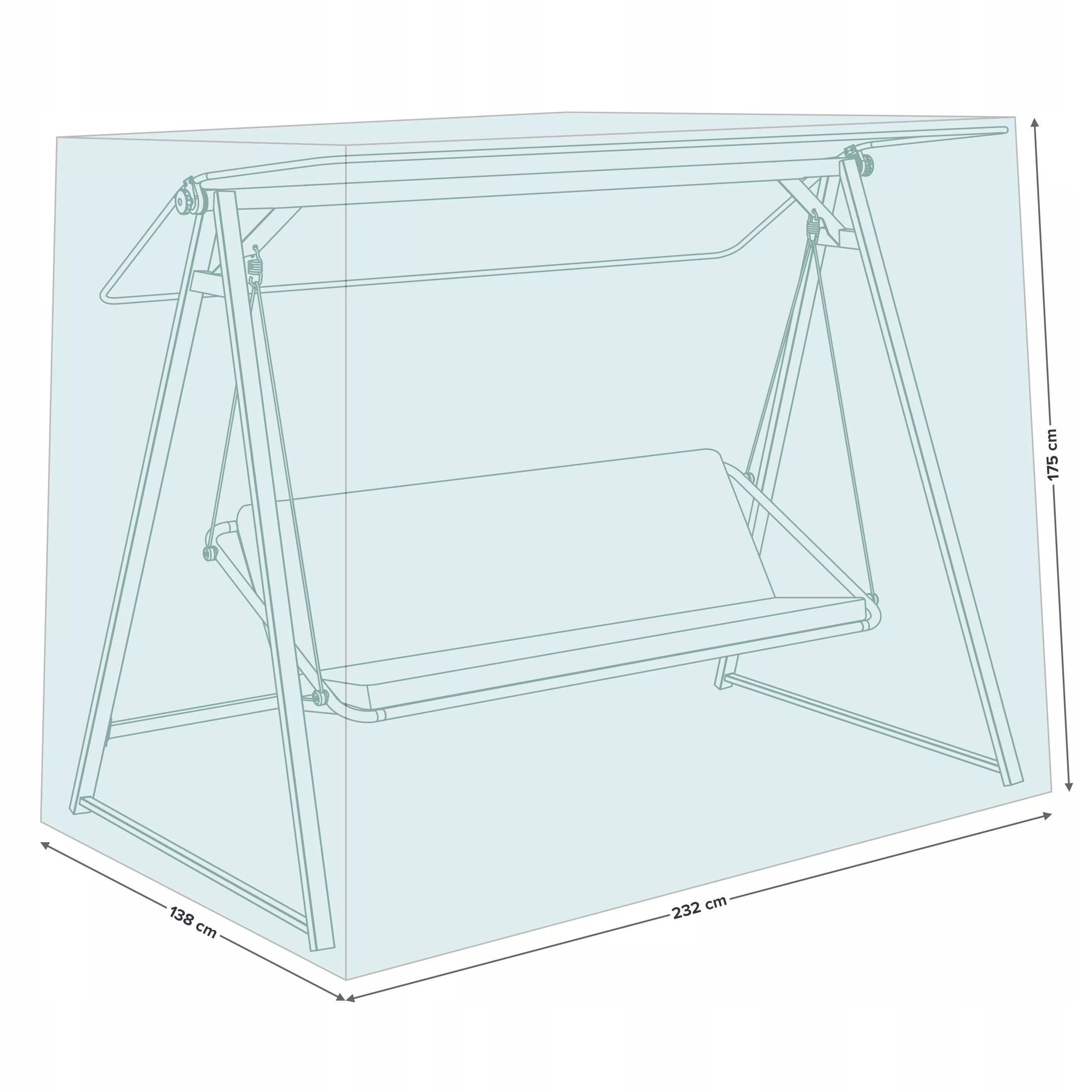 COVER FOR GARDEN SWING 232X138X175 CM