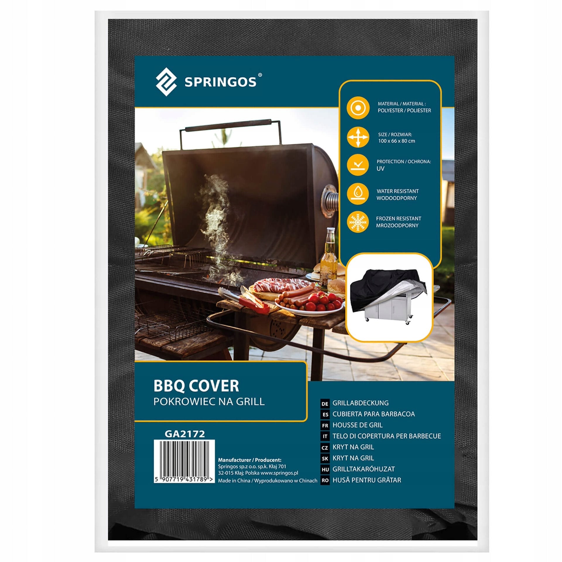 COVER GAS GRILL COVER XL WATERPROOF STRONG RESISTANT UNIVERSAL Length 100 cm