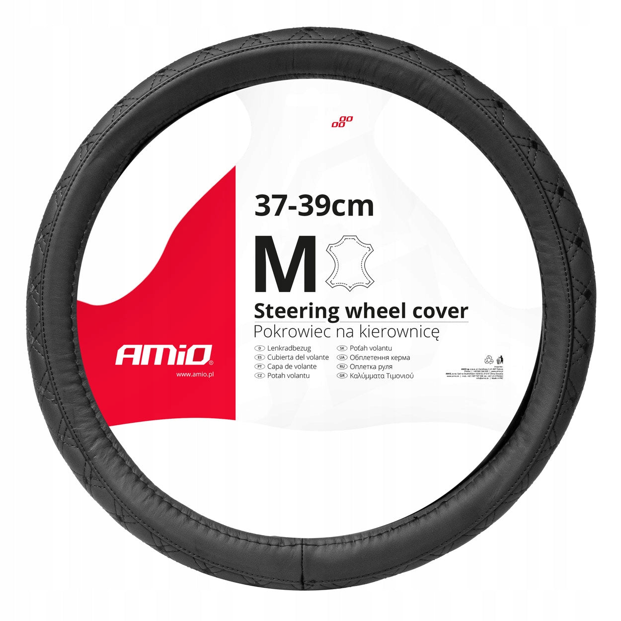 COVER STEERING WHEEL COVER, LEATHER 37-39 CM