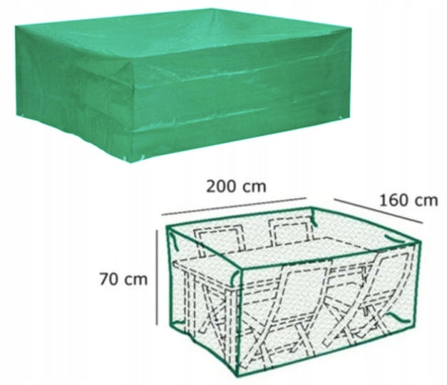 COVER TARPAULIN COVER FOR GARDEN FURNITURE TABLE CHAIRS 200x160x70 PE