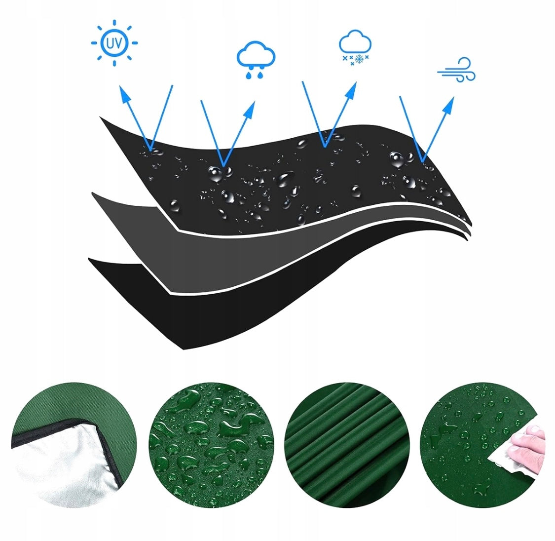 COVER TARPAULIN COVER FOR TANK BARREL RAINWATER MAUZER DURABLE 1000L Color green