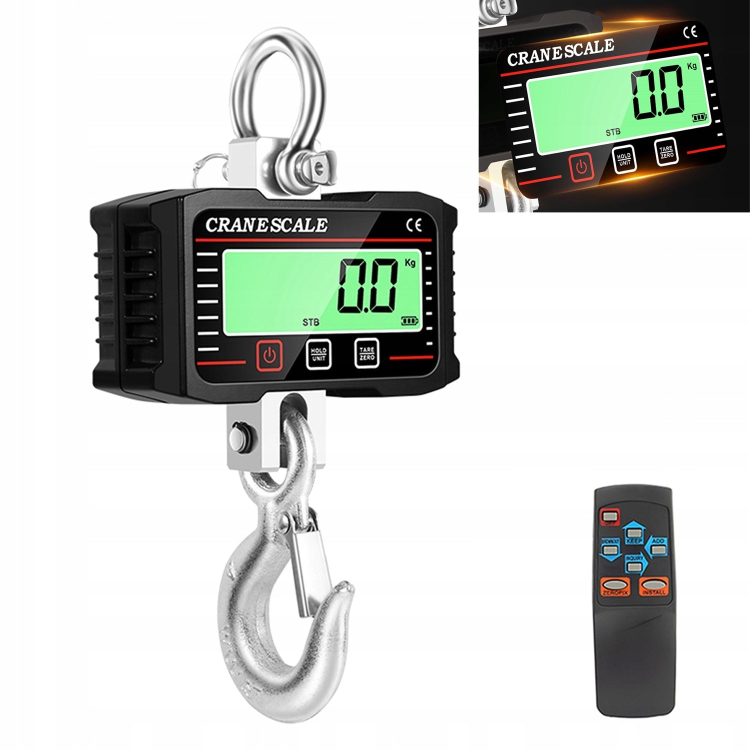 CRANE HOOK SCALE 2000KG 2T ELECTRONIC MAGAZINE HANGING AGRICULTURAL REMOTE CONTROL