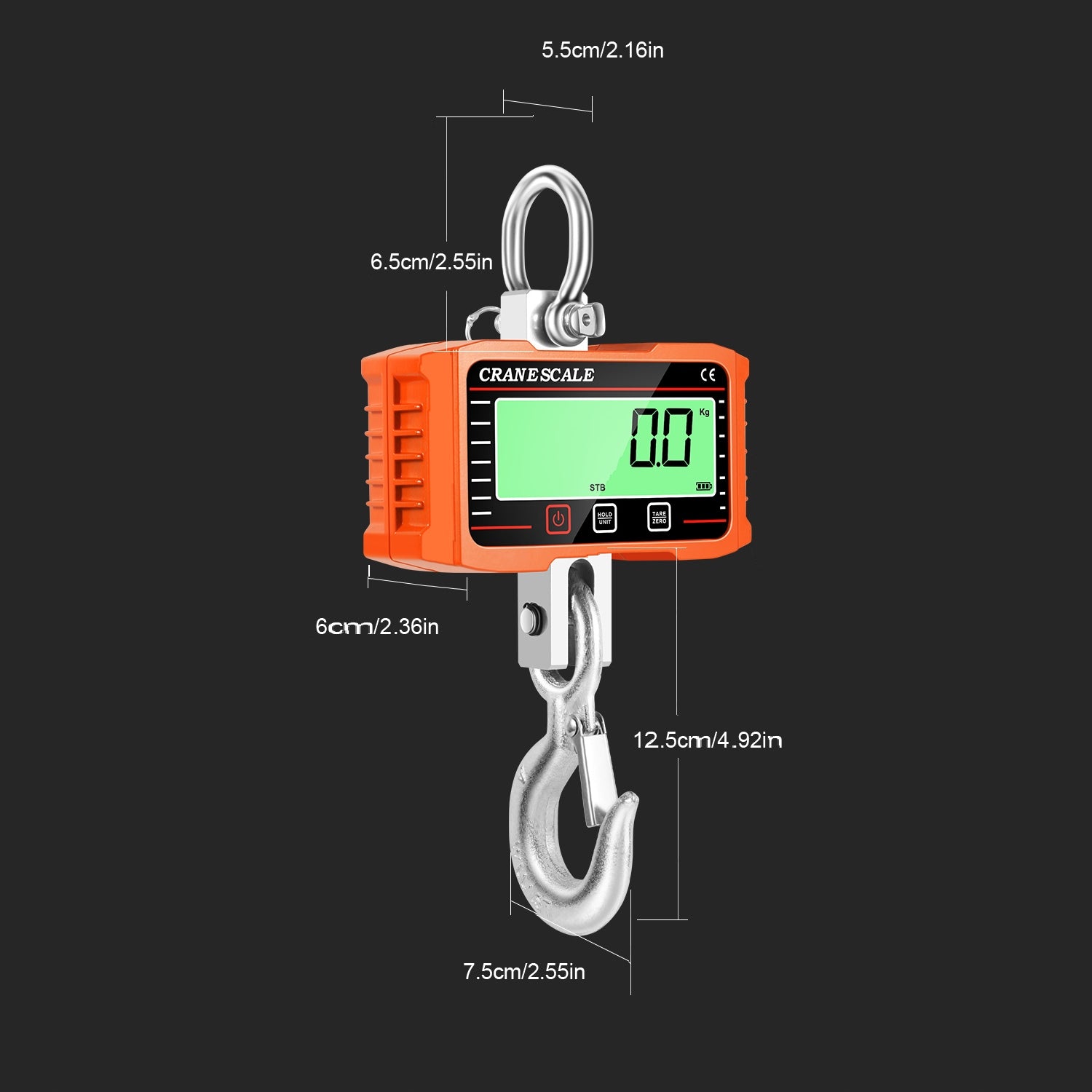 CRANE HOOK SCALE 2000KG 2T STORAGE BIG BAG SUSPENDED HANGING Brand no brand