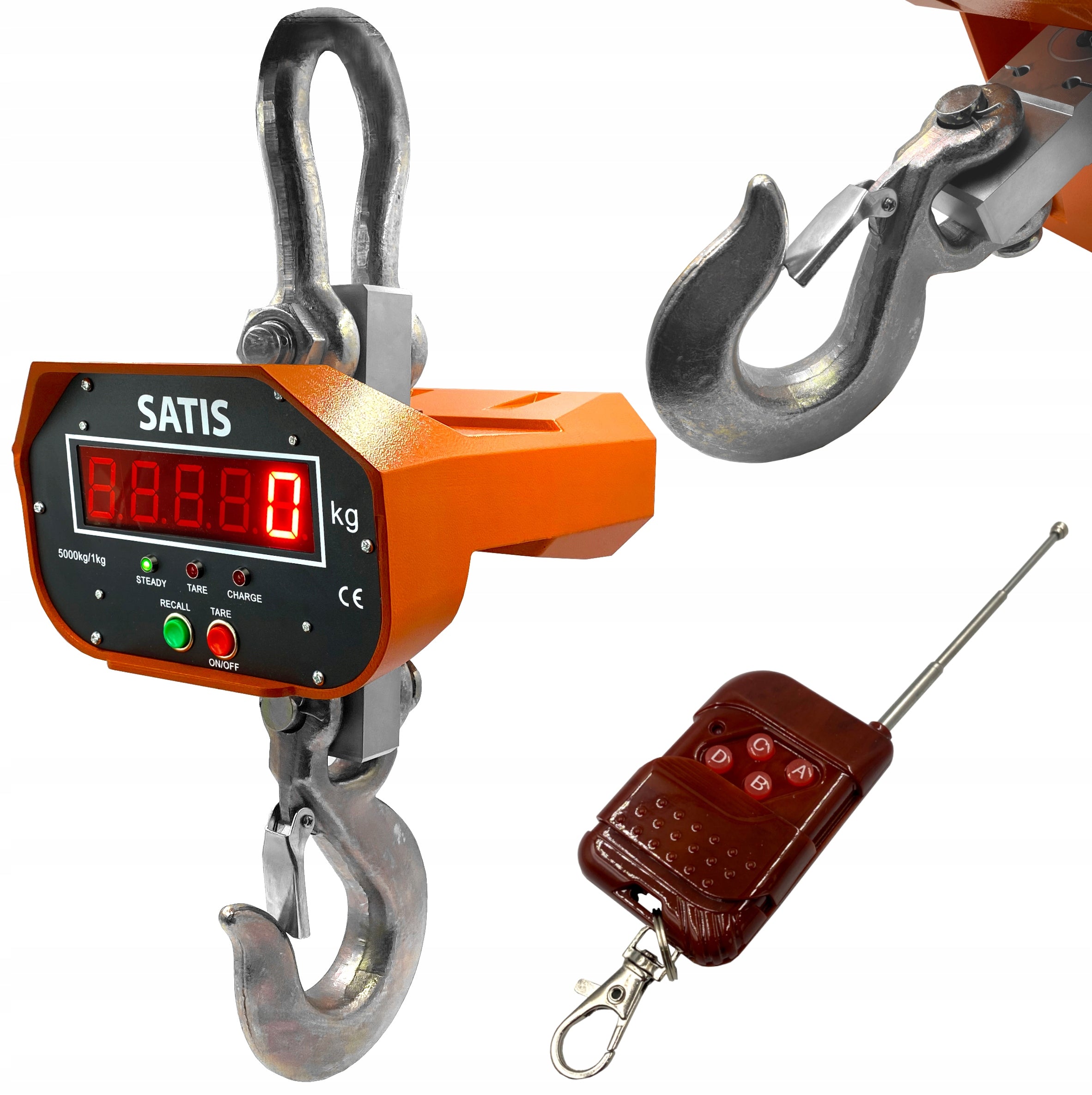 CRANE HOOK SCALE 5T 5000KG SUSPENDED HANGING + CHARGER + REMOTE CONTROL