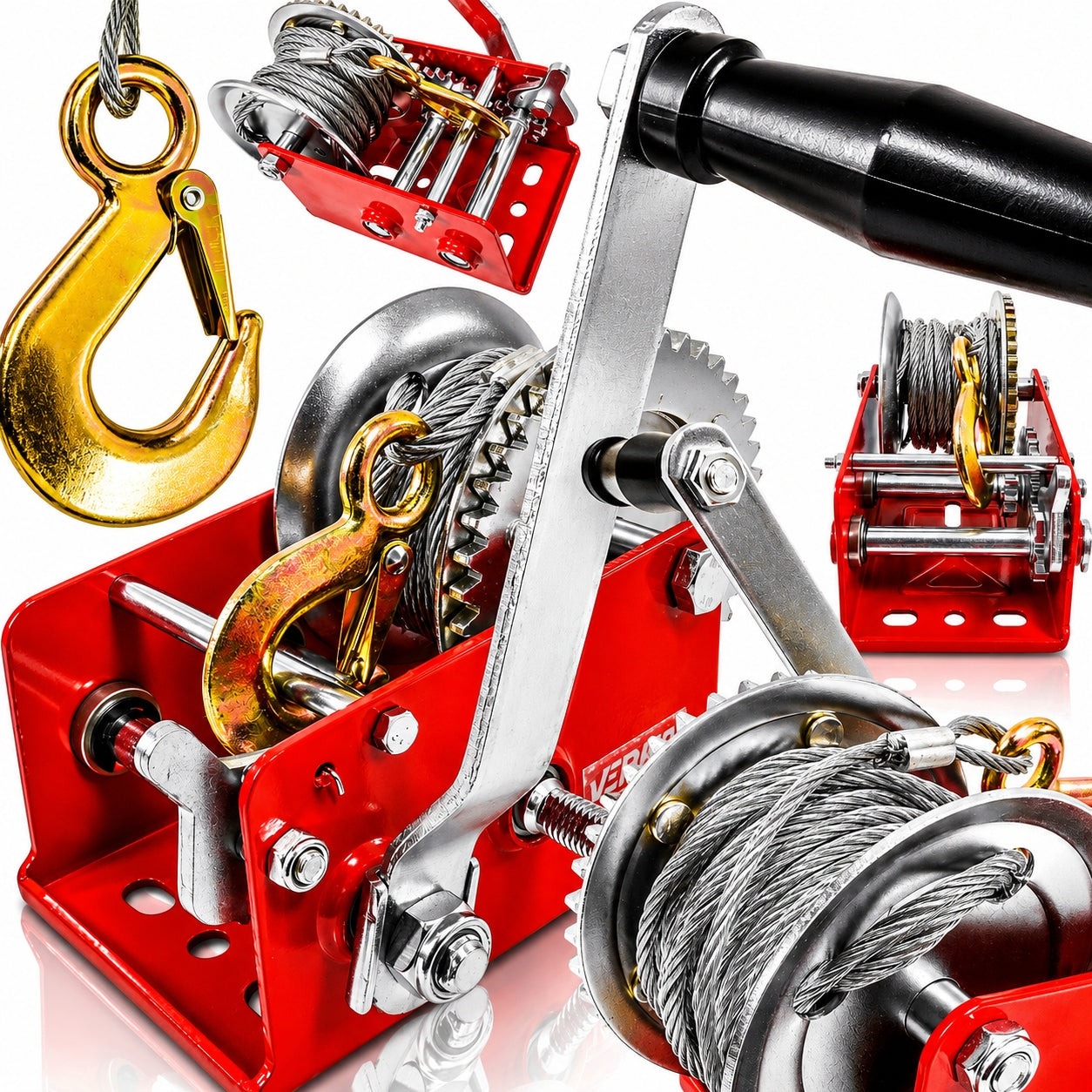CRANK ROPE HAND WINCH CRANK WINCH 1133kg ROPE 10M SOLID