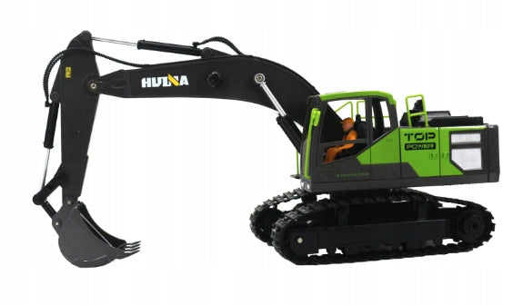 CRAWLER EXCAVATOR REMOTE CONTROLLED HUINA 1:18 1661 LARGE GREEN Kind driving